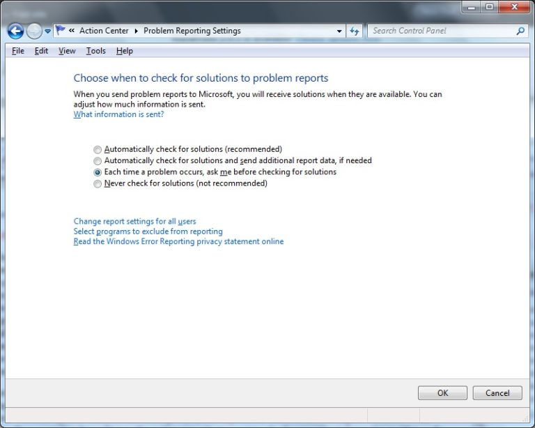 Should You Enable Error Reporting In Windows? | Alexander's Blog