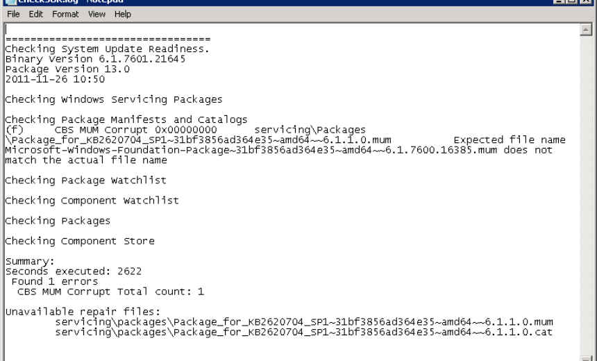 Updating system перевод. System update Readiness Tool. Checksur.