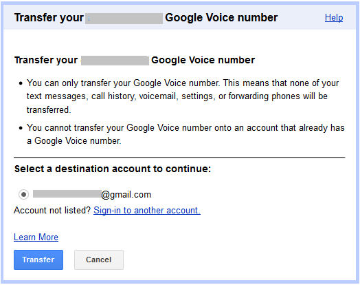 google voice sign in with just phone number