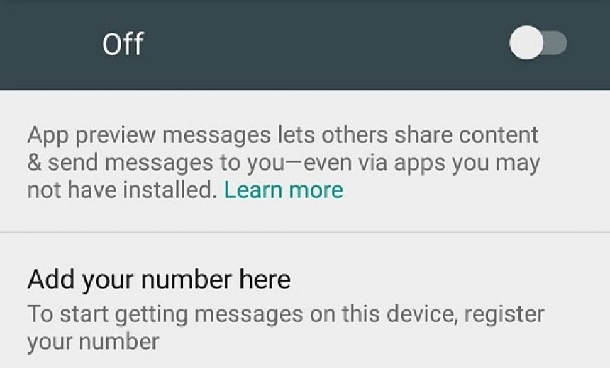 Turn off app preview messages