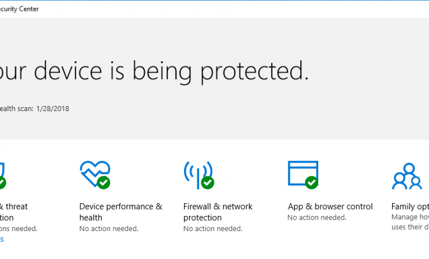 Windows Defender Security Center