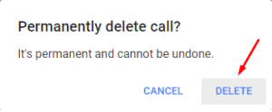 Google Voicemail Deletion Confirmation