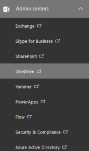 OneDrive Admin Center
