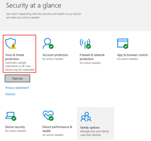 Unexpected Yellow Warning Symbol on Windows Defender in Windows 10 ...