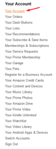 Amazon account settings