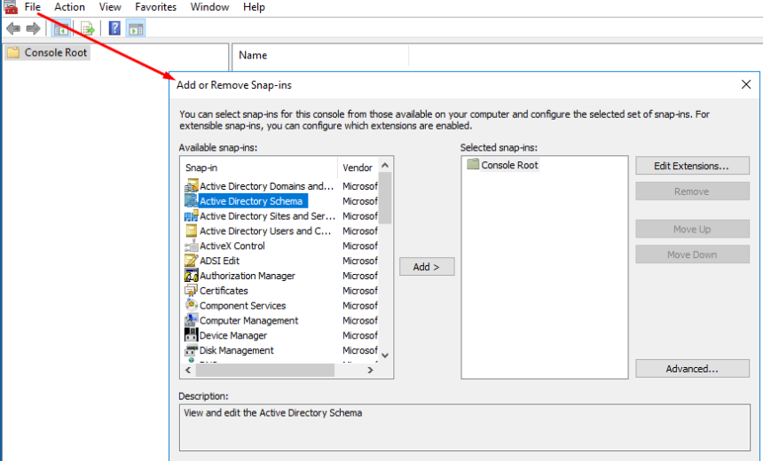 Active Directory Schema Snap-in