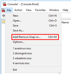 Add/Remove Snap-in