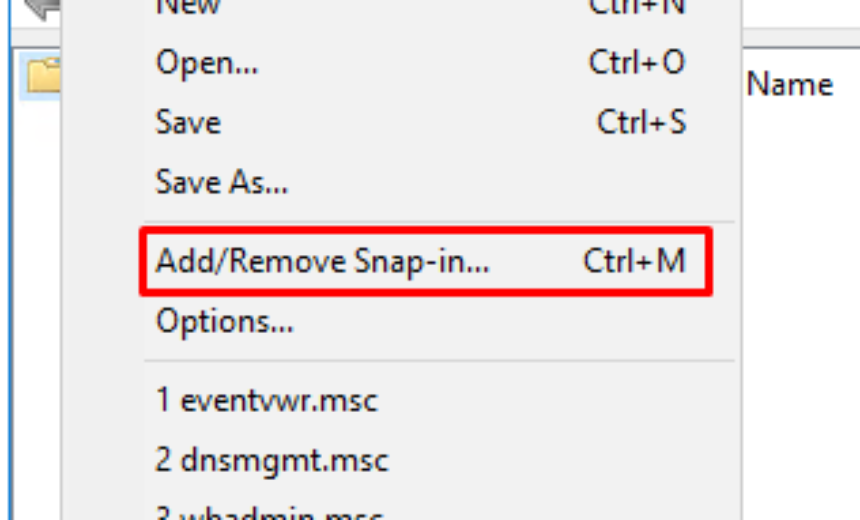 Add/Remove Snap-in