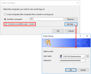 Event Viewer - Set User