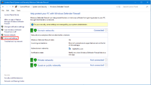 Windows Firewall Advanced Settings