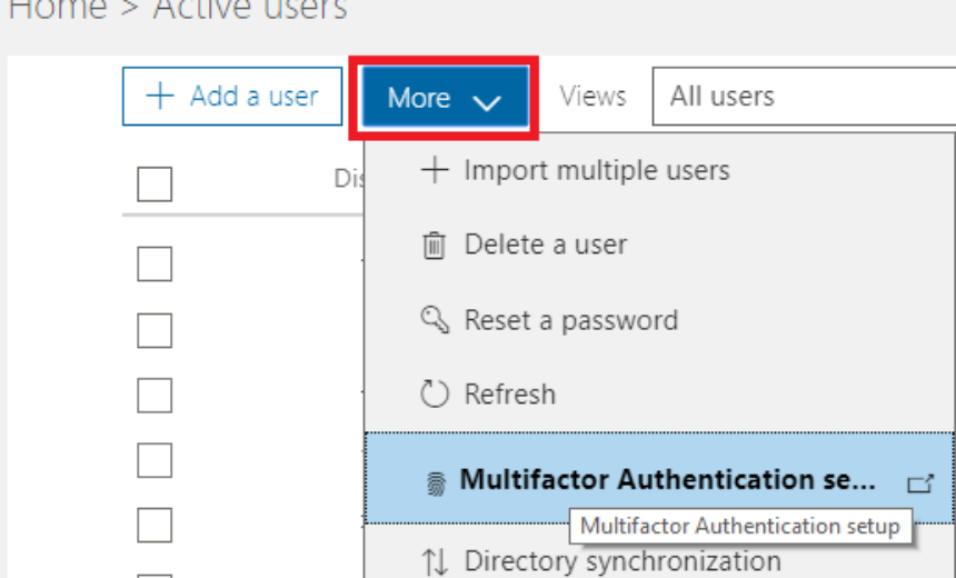 Multifactor Authentication Setup