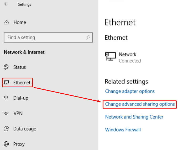 windows 10 change network profile