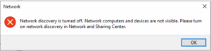 Network Discovery Error
