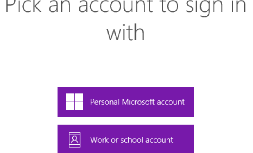 OneNote Sign-In Options