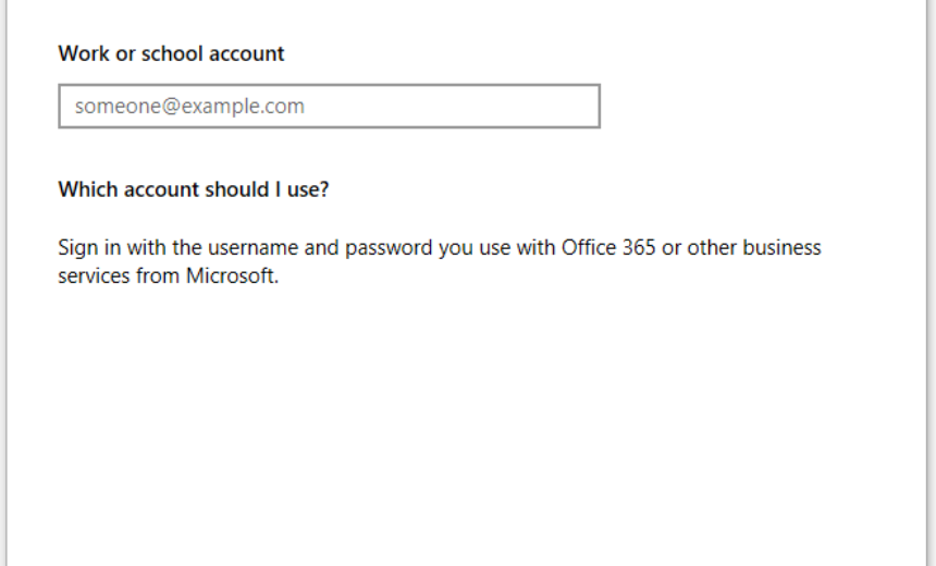 Sign-In Using Your Work or School Account
