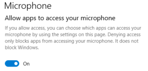 Windows 10 Microphone Permissions