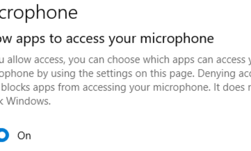 Windows 10 Microphone Permissions