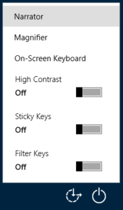 Ease of Use option on logon screen