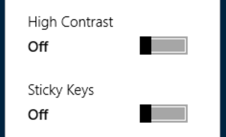 Ease of Use option on logon screen