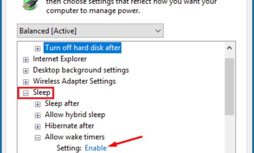 Allow Wake Timers