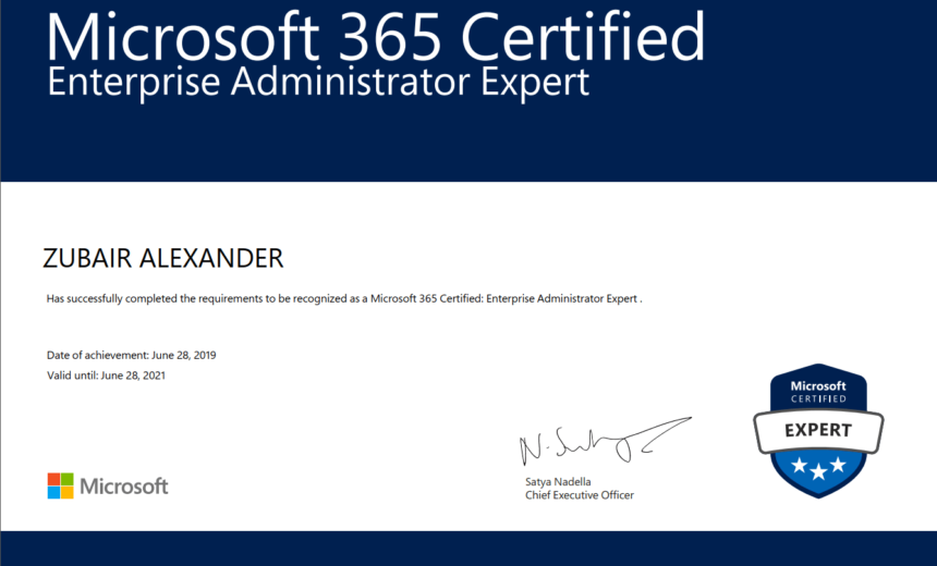 Microsoft 365 Certified Enterprise Administrator Expert