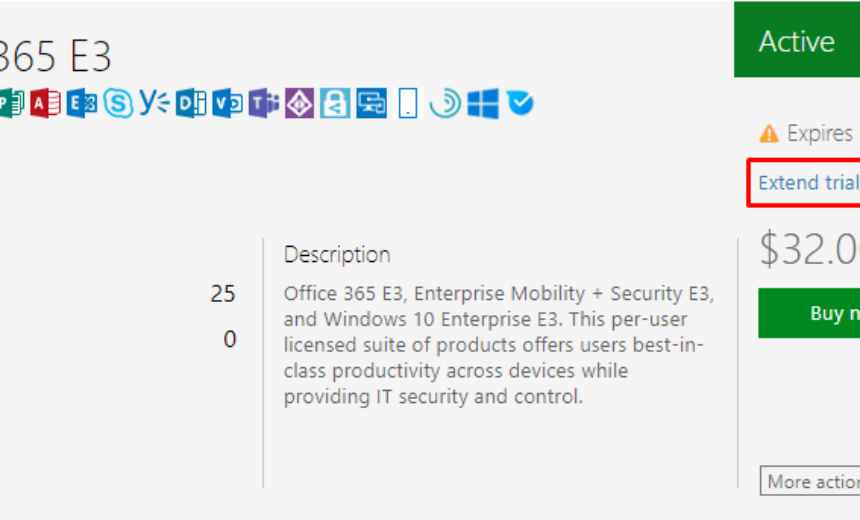 Microsoft 365 E3 Trial Expiration Notice