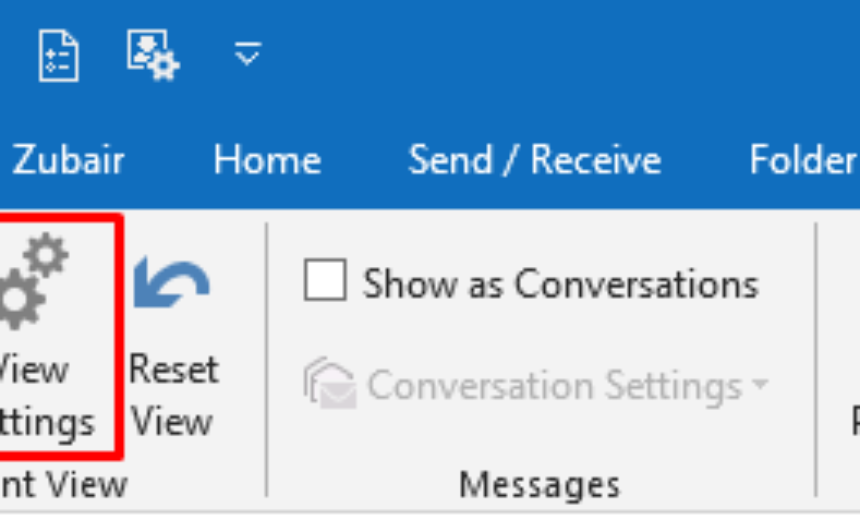 View Settings in Microsoft Outlook