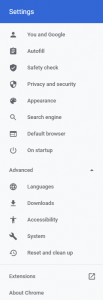 Google Chrome Settings