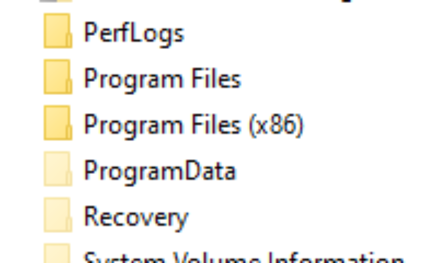 Windows 10 system drive folders