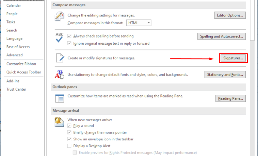 Microsoft Outlook Email Signatures