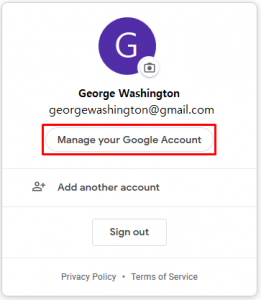 Signing into Google account