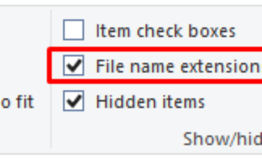 Show file name extensions