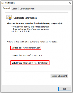 Verify certificate is valid