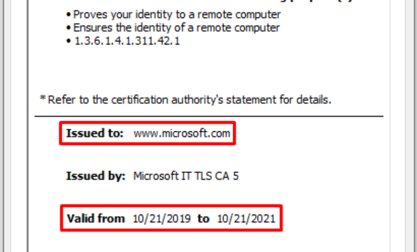 Verify certificate is valid