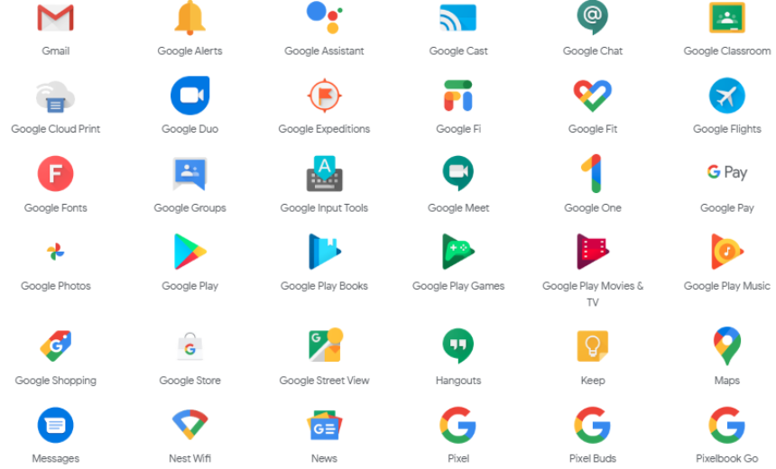 List of Google general apps