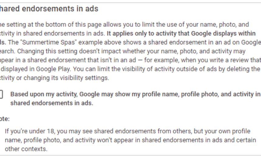 Shared endorsements in ads