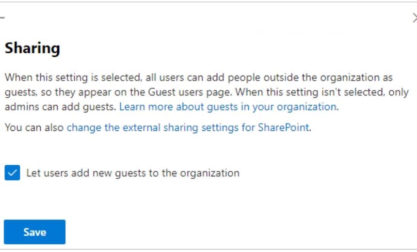 Letting all users add guests to the organization