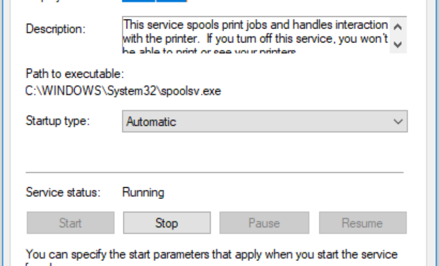 Windows Print Spooler Service