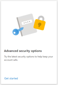 Outlook.com Advanced security options