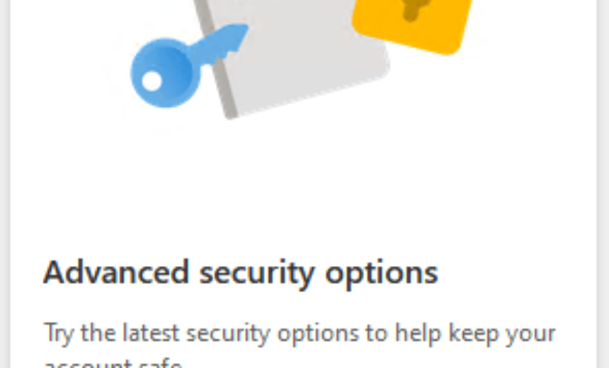 Outlook.com Advanced security options