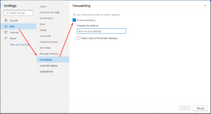 Enable forwarding in Outlook.com