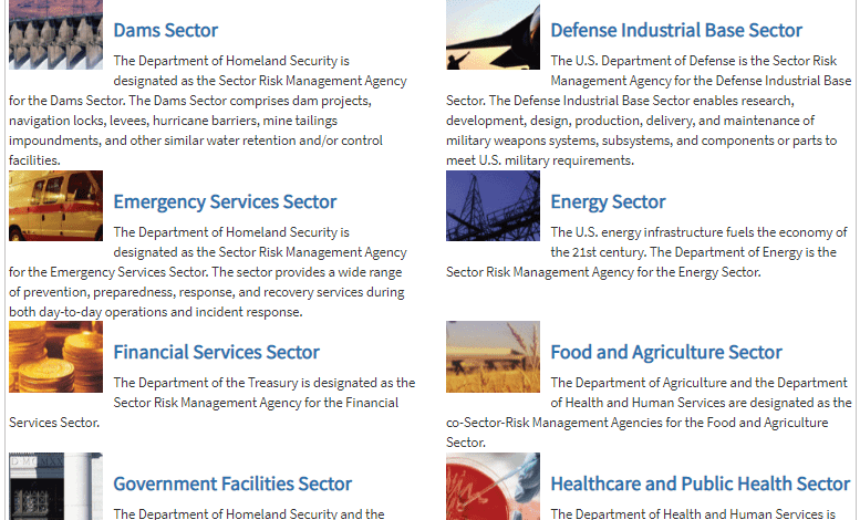 U.S. Critical Infrastructure Sectors