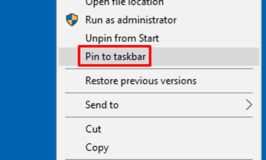 Pin to Taskbar